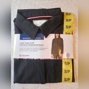 Size Small Modern Ambition Black Women's Travel Blouse, NWT, Buttons